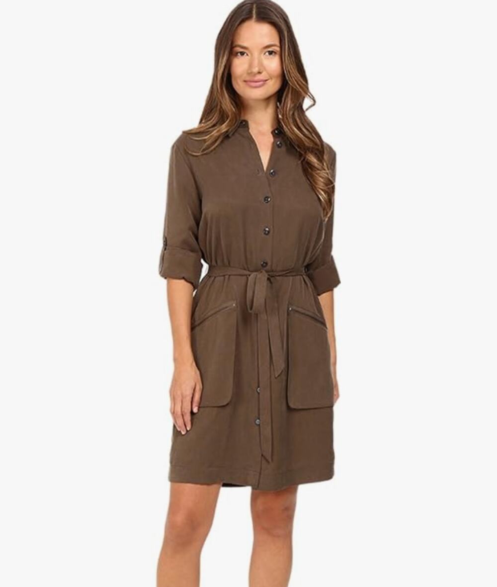 ATM Anthony Thomas Melillo Belted Shirt Dress Large